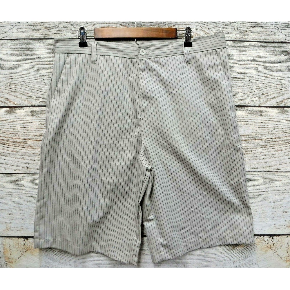 Subculture Shorts Mens Size 36 Gray & Black Striped Casual Walk Shorts New‎
